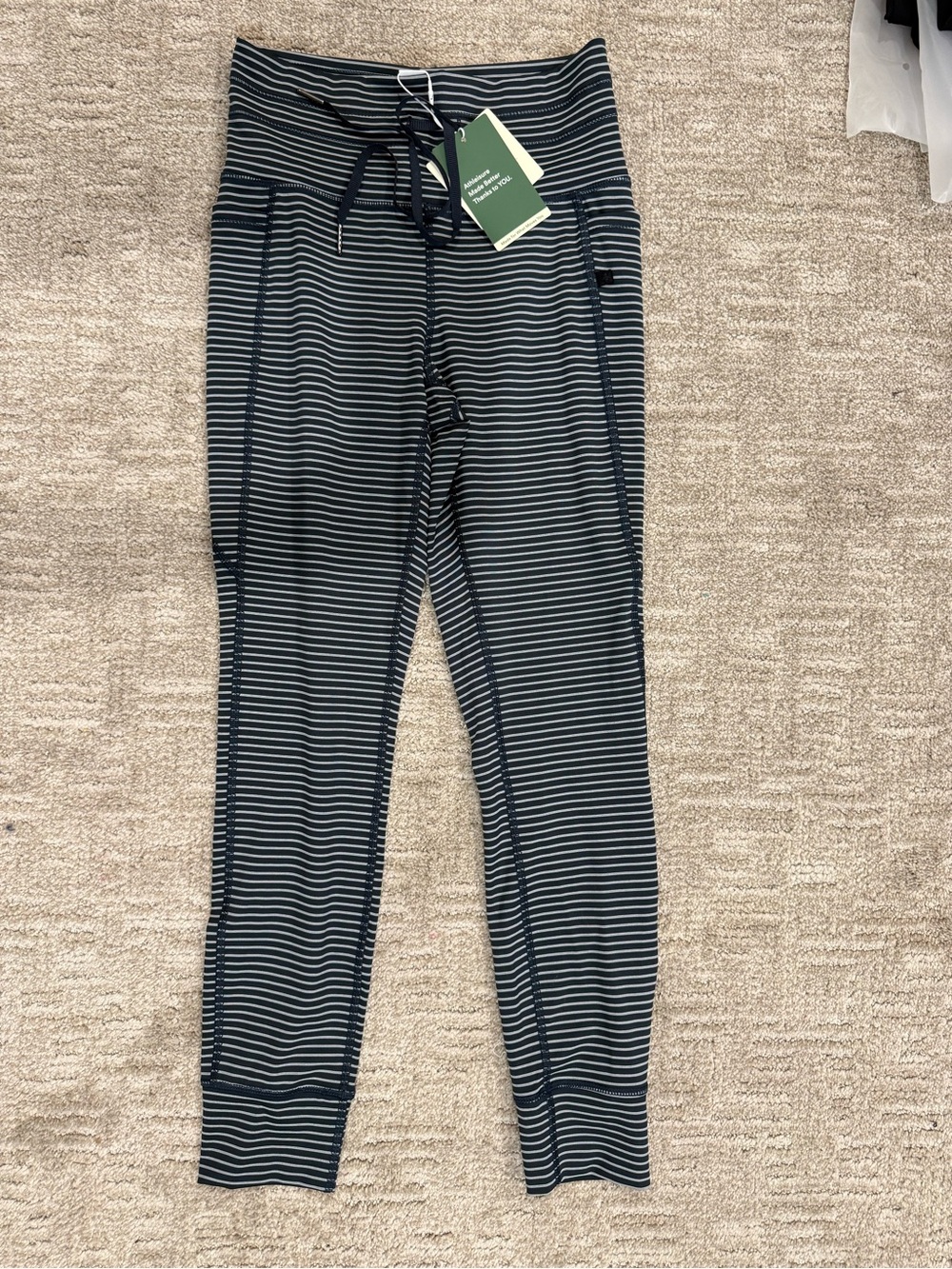 HALARA Navy and White Striped Performance Leggings - Picture 4 of 6